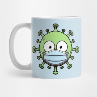 Corona Virus Character Wearing Face Mask Mug